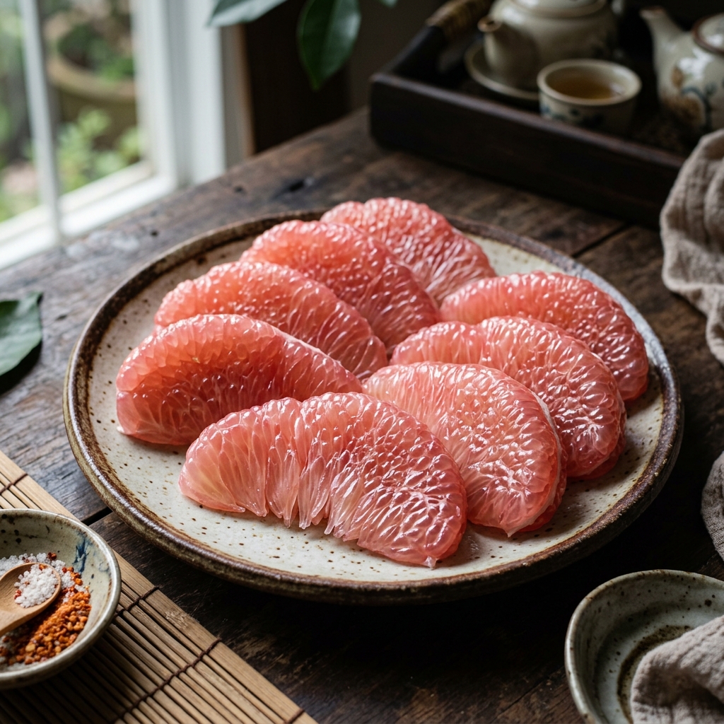 Tép bưởi giòn ngọt mọng nước ruột hồng